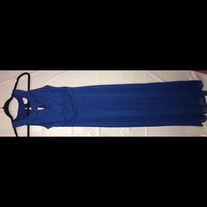 Blue glitter long dress